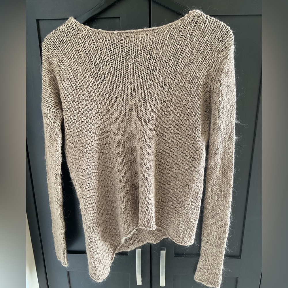 🤎✨ Artizia Talula Women Brown Asymmetrical Wool Blend VNeck Loose Knit Sweater S - Picture 2 of 10